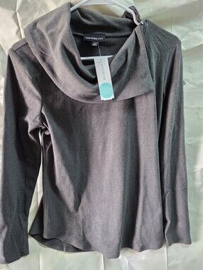 Fortune + Ivy Charcoal Gray Draped Cowl Neck Hoodie